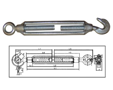 TURNBUCKLES COMMERCIAL TYPE (MALLEABLE IRON) HOOK&HOOK/HOOK&EYE/EYE&EYE